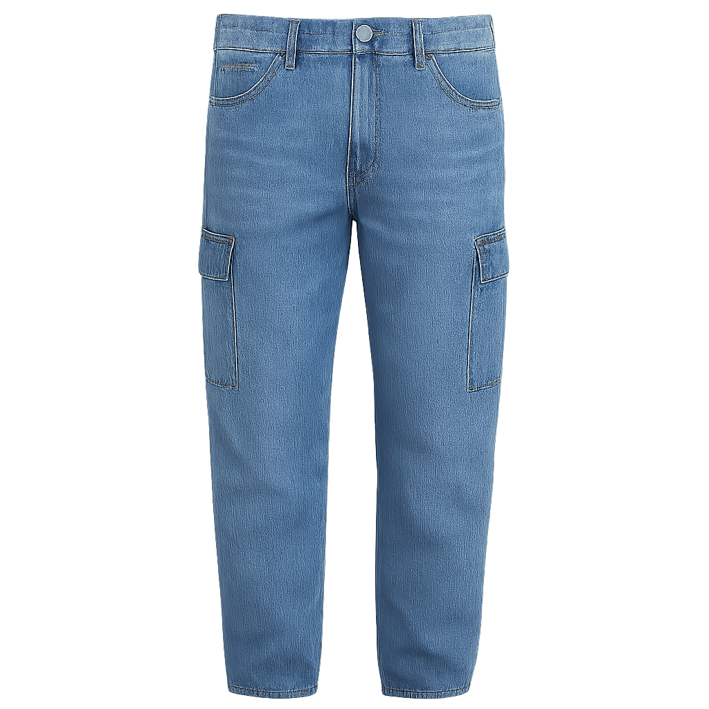 Denim Cargo Trousers - Hezorian Pants