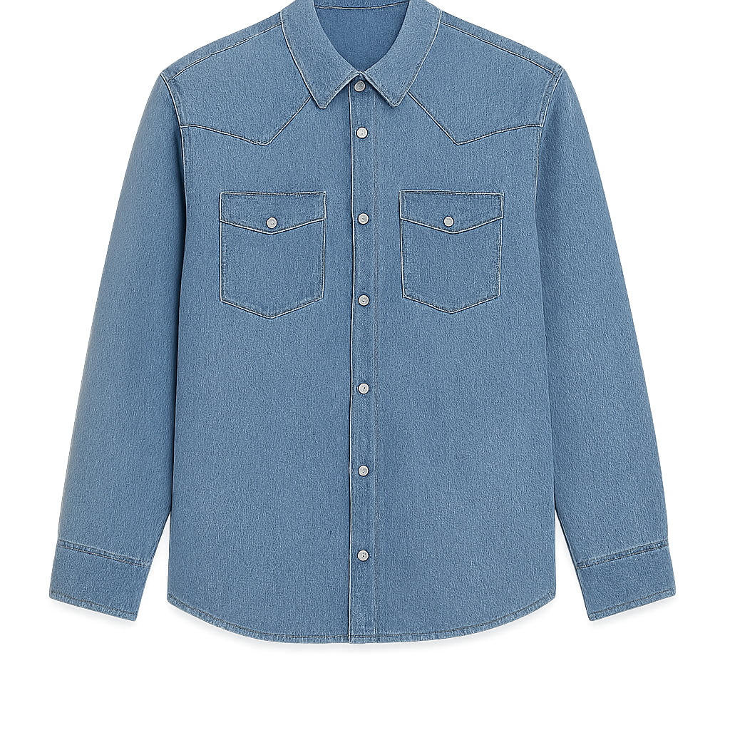 Denim Western Shirt - Hezorian Shirts