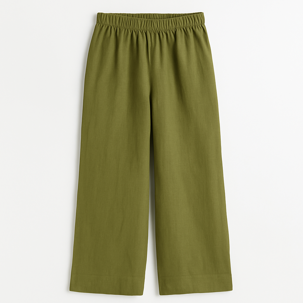 Linen Wide-Leg Trousers - Hezorian Pants