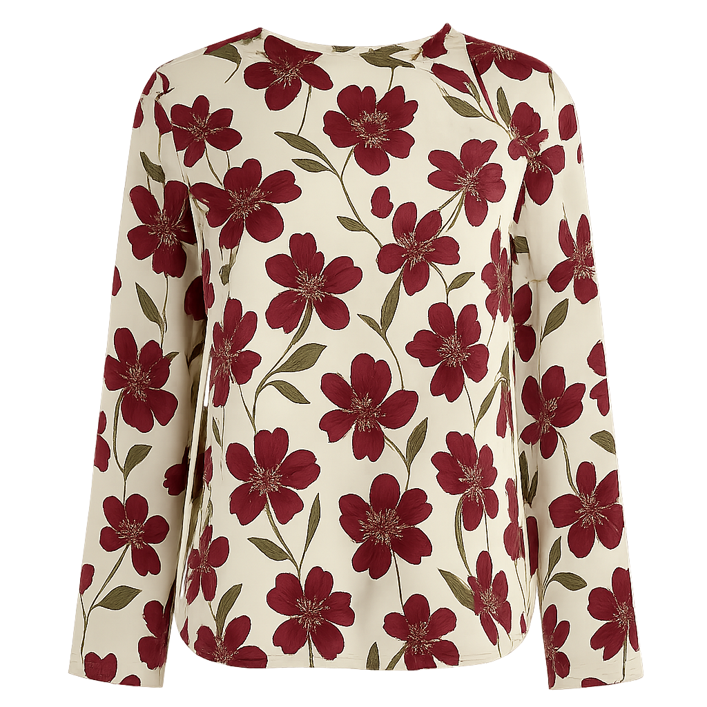 Silk Floral Blouse - Hezorian Shirts